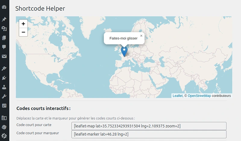 Aide à la configuration de LeafletJS