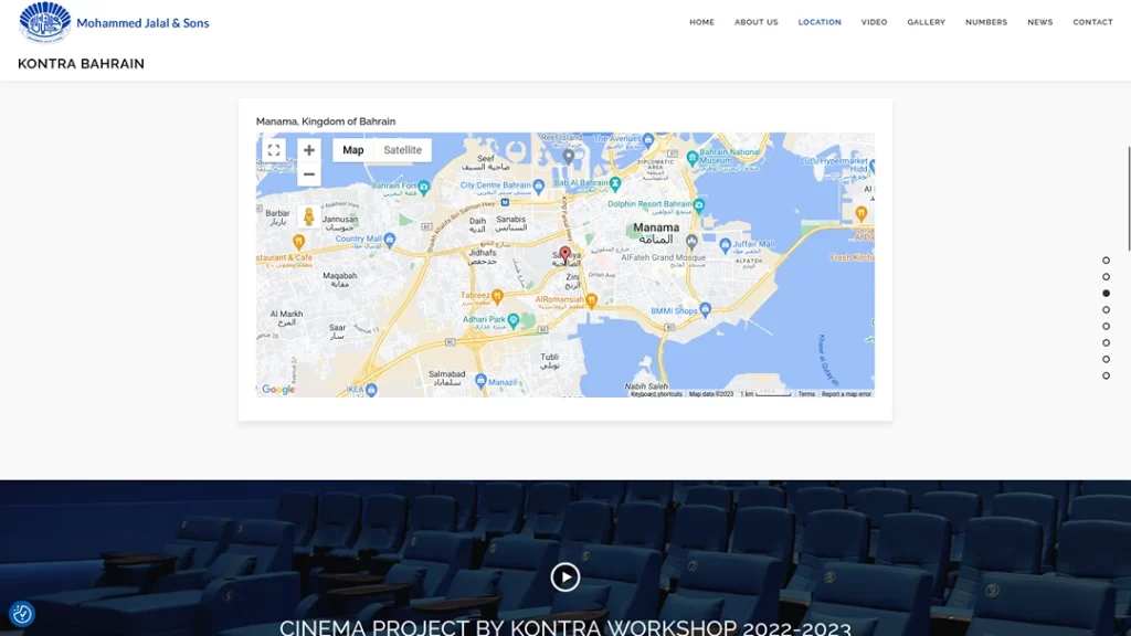 Google map integration on the Kontra Bahrain website by Igor Web