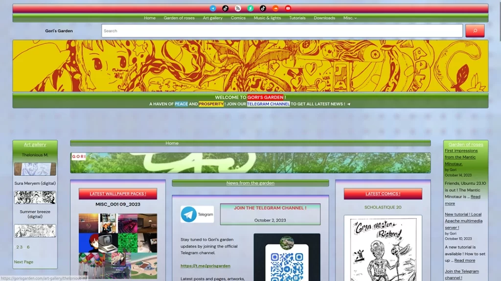 Home page of gori's Garden by Igor Web, desktop view